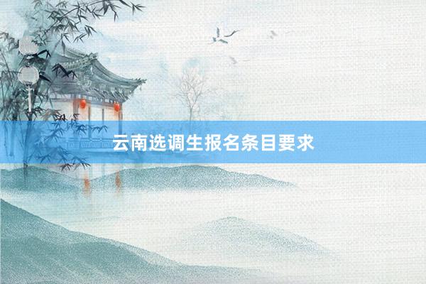云南选调生报名条目要求